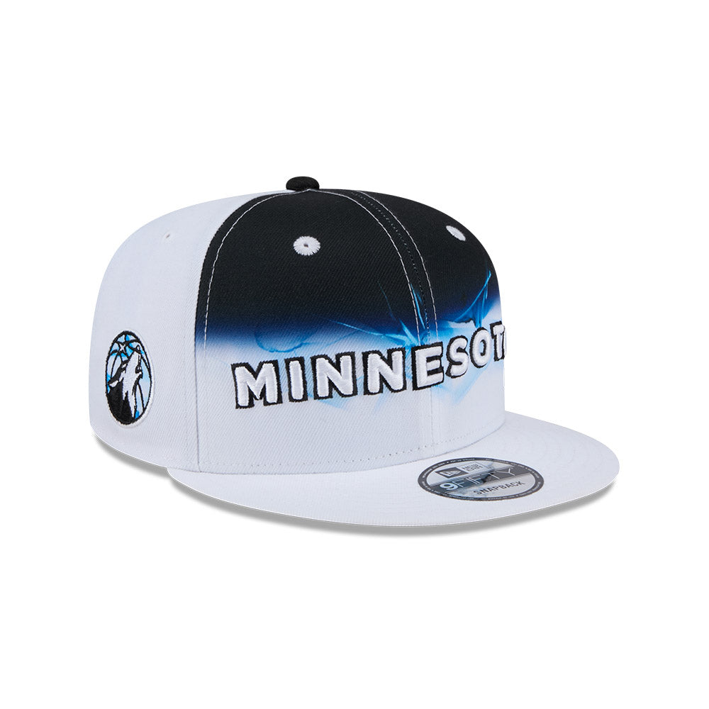 Minnesota Timberwolves Youth Kids Hat - JR NBA 2024-2025 City Edition White 9Fifty Snapback Cap - New Era